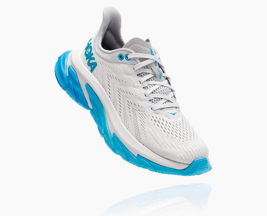 Hoka One One Running Shoes Womens White/Blue - Clifton Edge - 38571VFSZ